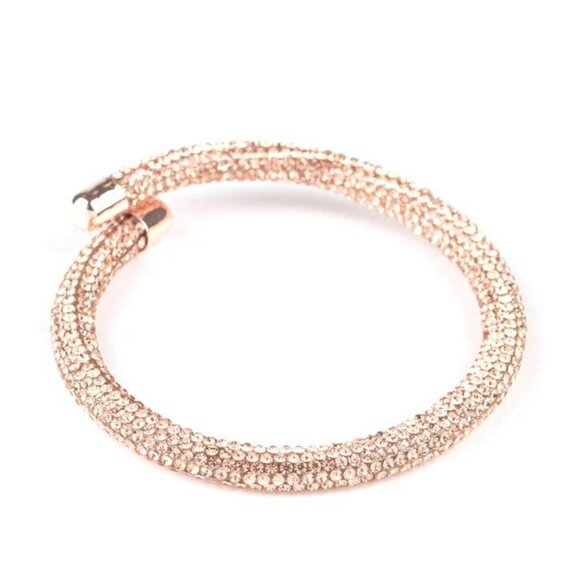 Paparazzi Jewelry - Stageworthy Sparkle - Rose Gold Bracelet - Vintage - Picture 2 of 4